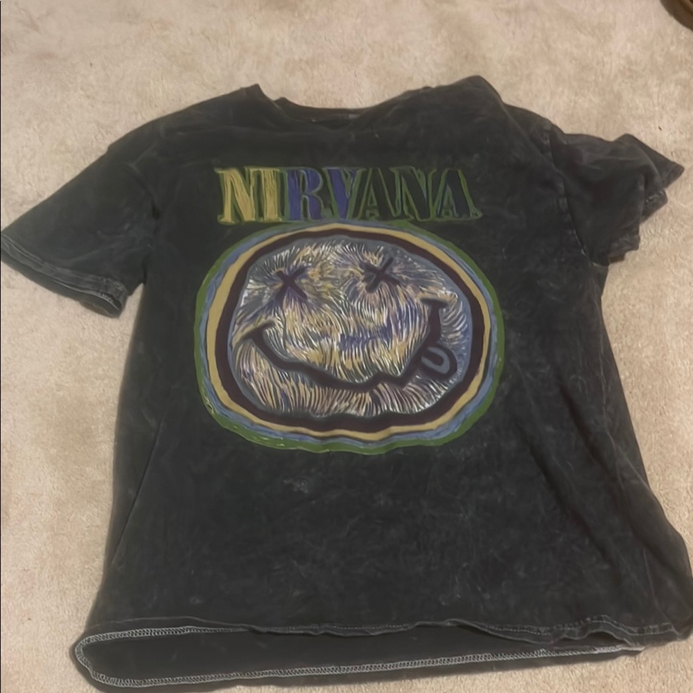NIRVANA Black Short Sleeve Tee Classic Design